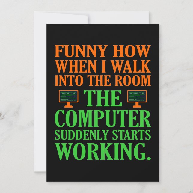 Computer Starts Working Software Programmer IT Thank You Card (Front)