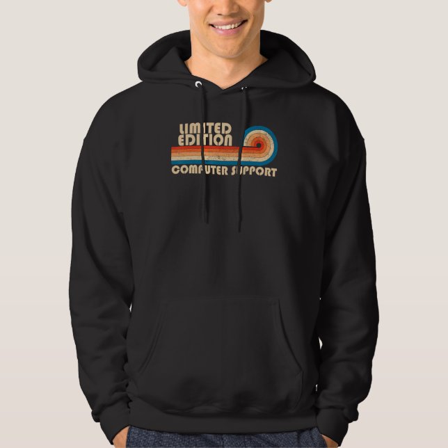COMPUTER SUPPORT Funny Job Title Profession Birthd Hoodie (Front)