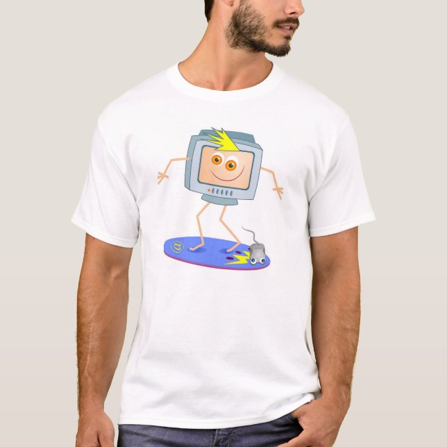 Computer Surfing the Net T-Shirt (Front)