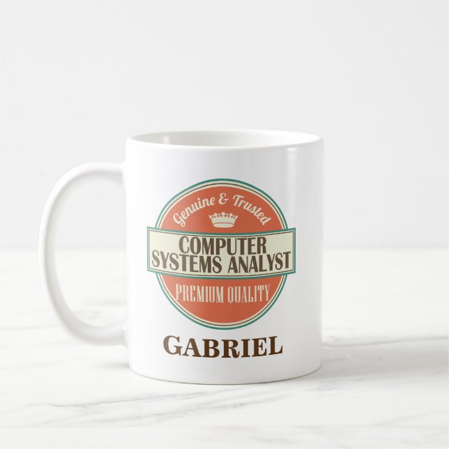 Computer Systems Analyst Personalised Mug Gift (Left)