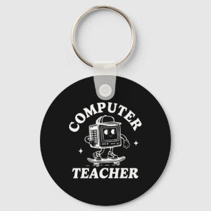 Computer Teacher Computer Skateboarding Science Te Key Ring