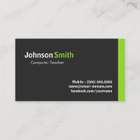 Computer Teacher - Modern Minimalist Green