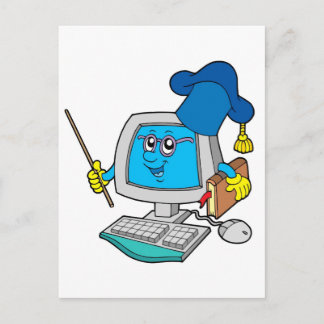 Computer teacher postcard