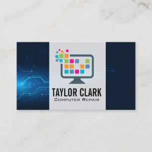 Computer Tech Digital Logo   Electronics Business Card