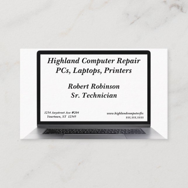 Computer Tech Repair Programming Sales Business Card (Front)