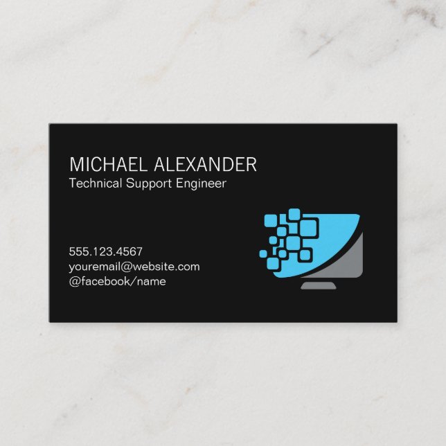 Computer Technician | IT Repair Business Card (Front)