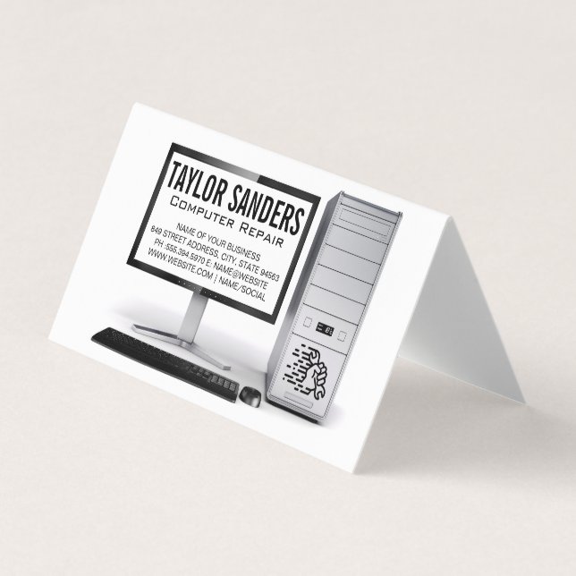 Computer Technician Repair Business Card (Front)