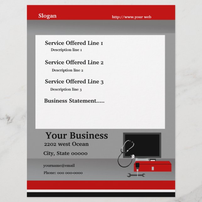 Computer Technician Services and Repair Flyer (Front)