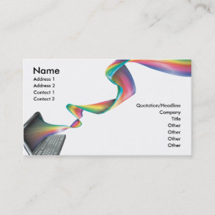 computer technology rainbow business card