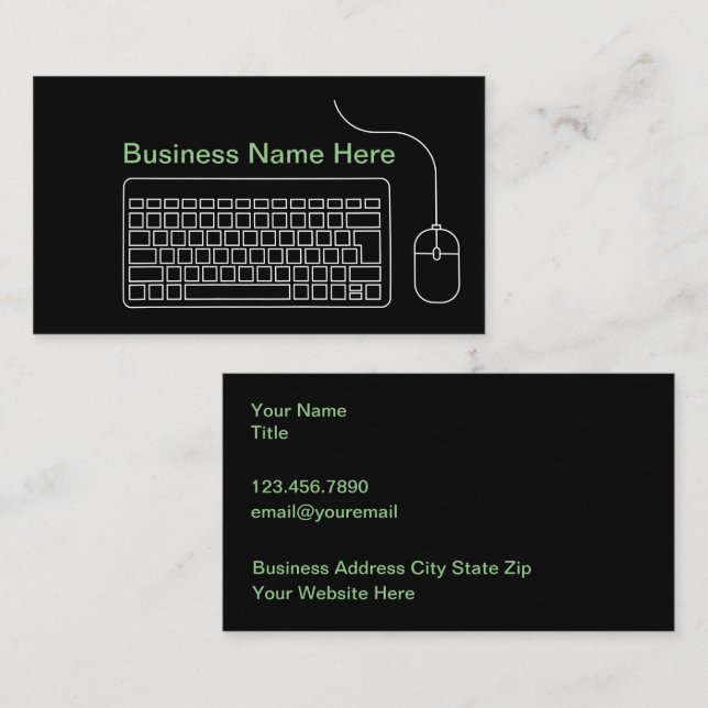 Computer Technology Theme Business Cards (Front/Back)