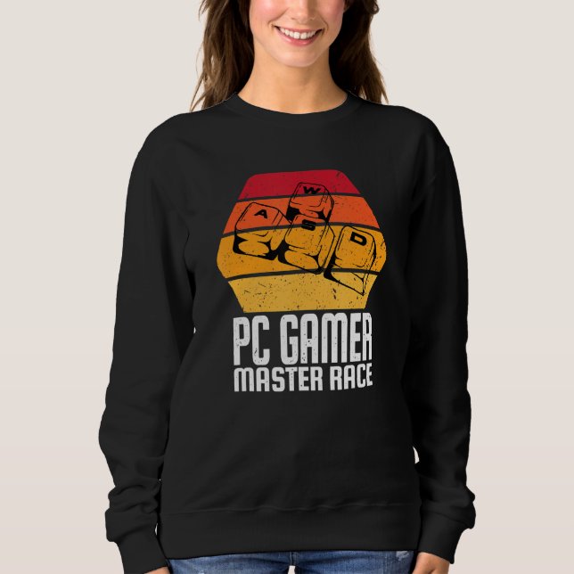 Computer Video Games Wasd Pc Gamer Funny Master Ra Sweatshirt (Front)