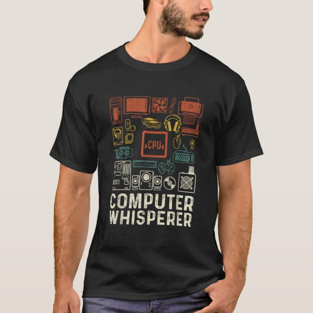 Computer Whisperer Funny IT Tech Support Nerds Gee T-Shirt (Front)