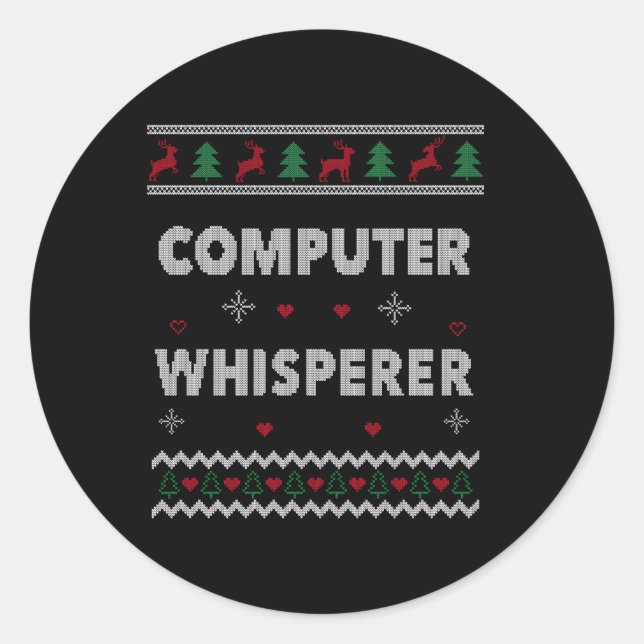 Computer Whisperer It Sysadmin Ugly Classic Round Sticker (Front)