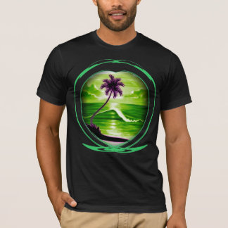 Computerised Digital Airbrushed Beach Scene T-Shirt