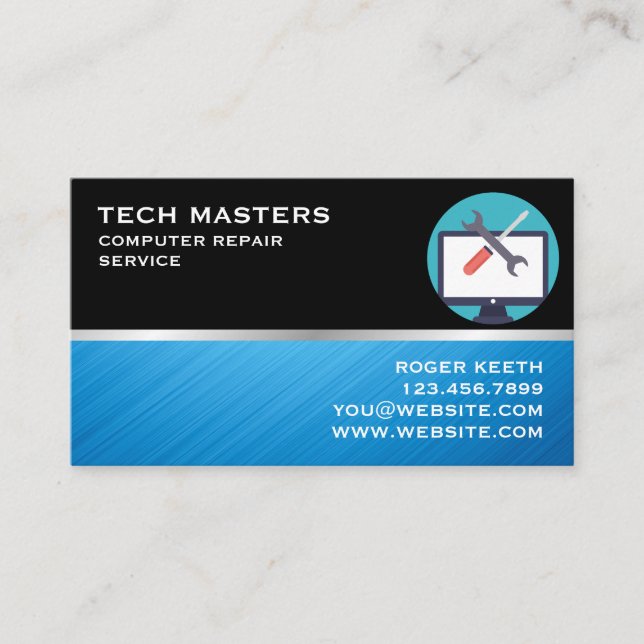 Computers Repair Service Professional Business Car Business Card (Front)