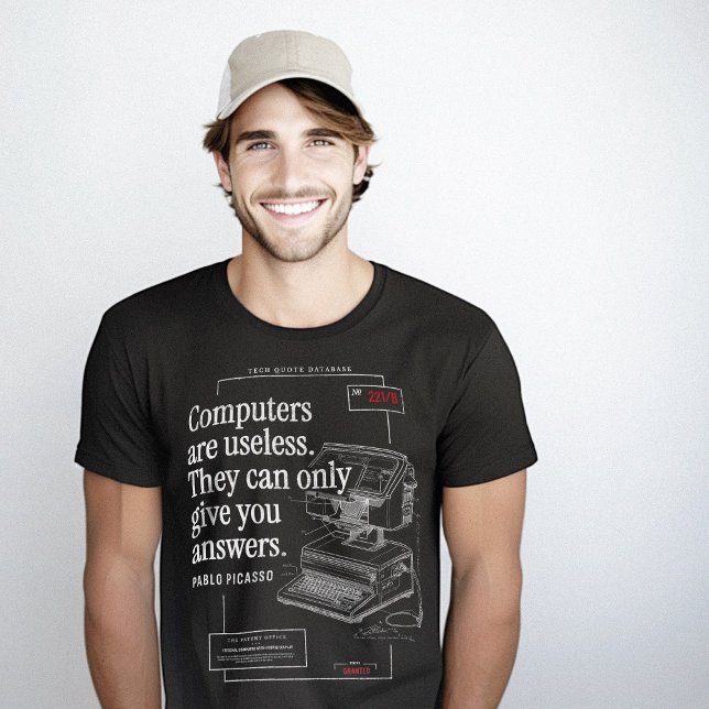 Computers Useless Funny Quote Patent Drawing T-Shirt (Computers Useless Funny Quote Patent Drawing T-Shirt)