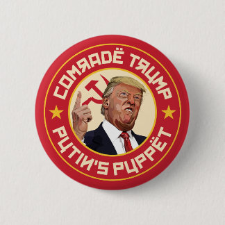 Comrade Trump: Putin's Puppet- Soviet Illustration 6 Cm Round Badge