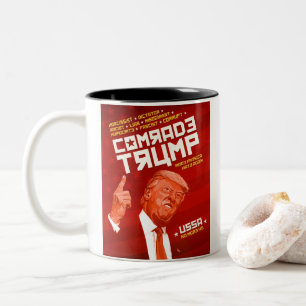 Comrade Trump - Soviet Poster Two-Tone Coffee Mug