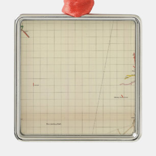 Comstock Mine Maps Number I Metal Ornament