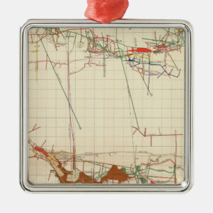 Comstock Mine Maps Number III Metal Ornament