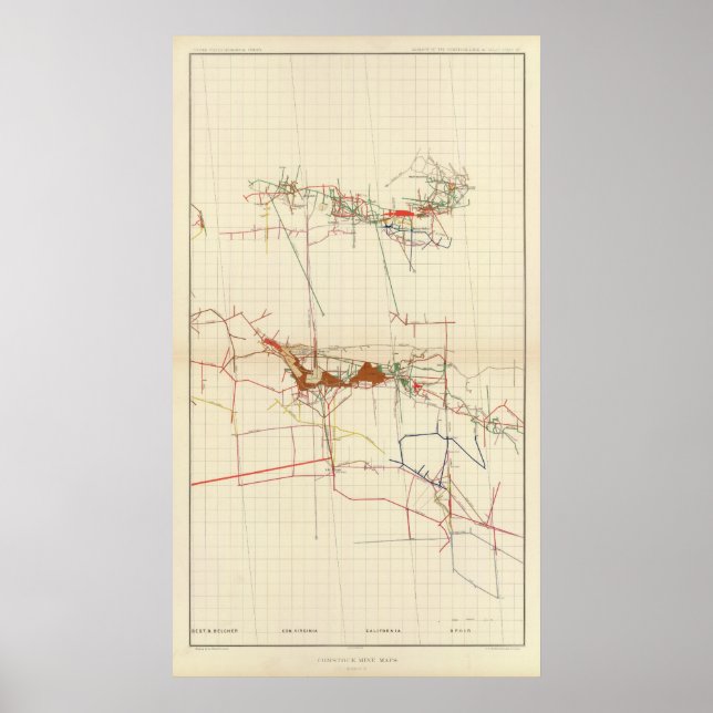 Comstock Mine Maps Number III Poster (Front)