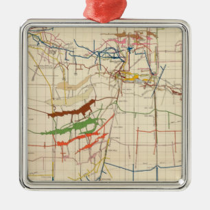 Comstock Mine Maps Number VI Metal Ornament