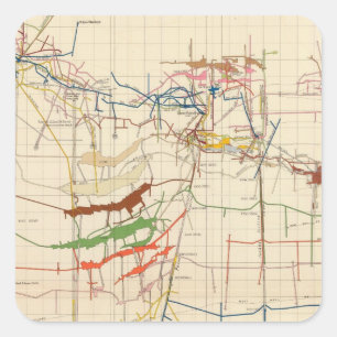 Comstock Mine Maps Number VI Square Sticker