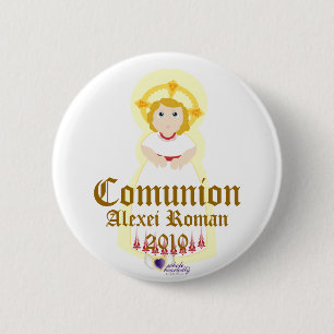 "Comunion" Button- Customise 6 Cm Round Badge