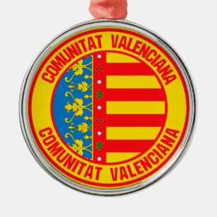 Comunitat Valenciana Round Emblem Metal Ornament