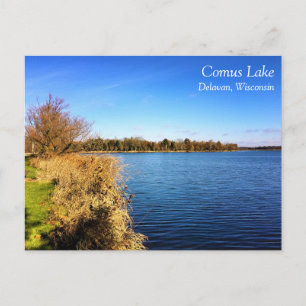 Comus Lake, Delavan, Wisconsin Postcard
