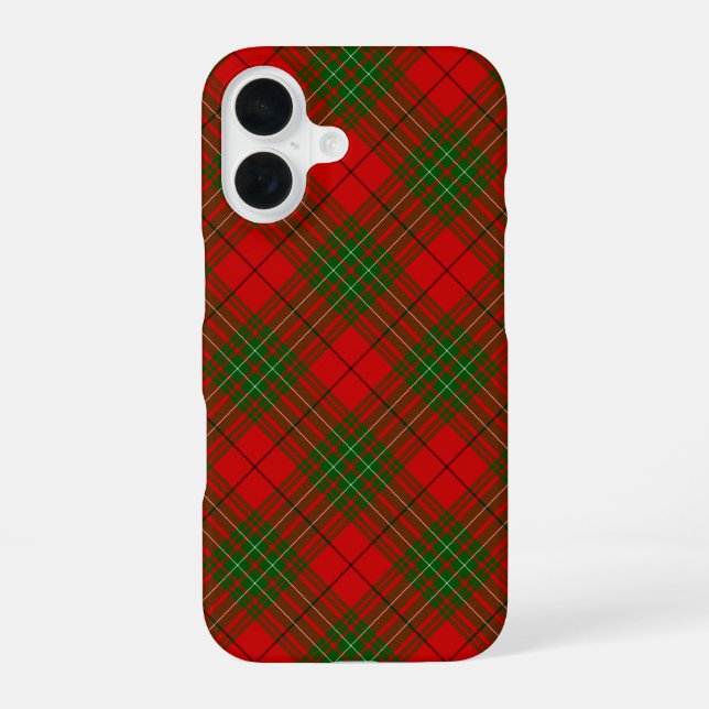 Comyn tartan red green plaid iPhone 16 case (Back)