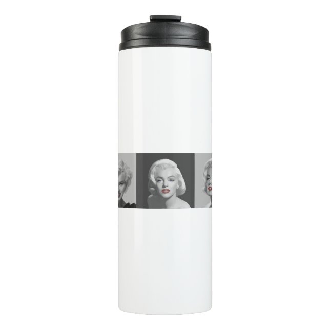 CON18BWRD Marilyn Trio Red Lips Blue Eyes.tif Thermal Tumbler (Front)