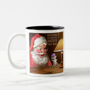 CON32 Santa 2 Sugar Plums.tif Two-Tone Coffee Mug