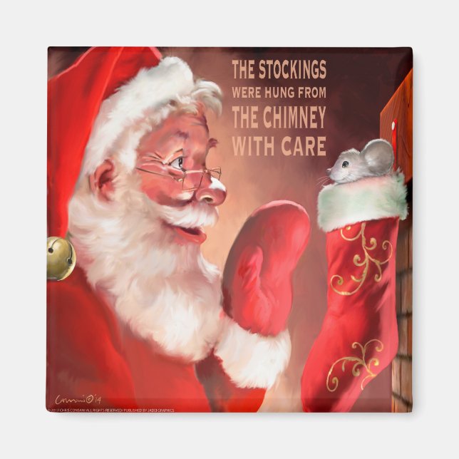 CON33 Santa 3 Stockings.tif Magnet (Front)