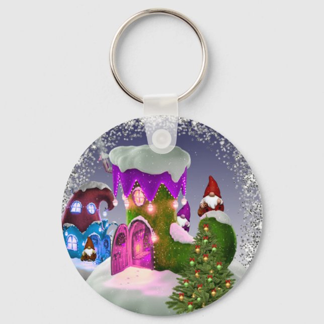 con casa de enanos en forma de botas key ring (Front)
