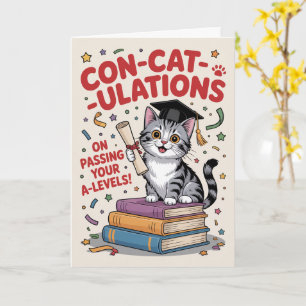  “Con-cat-ulations” A-Level success  Card