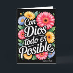 Con Dios Todo Es Posible Shirt Christian Spanish F Card<br><div class="desc">Con Dios Todo Es Posible Shirt Christian Spanish For Womens _1</div>