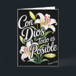 Con Dios Todo Es Posible Shirt Christian Spanish F Card<br><div class="desc">Con Dios Todo Es Posible Shirt Christian Spanish For Womens</div>