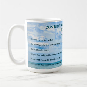 Con Dios Todo Posible Blue Sky Conquista Metas Coffee Mug