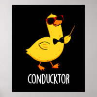 Con-duck-tor Funny Music Conductor Duck Pun Dark B