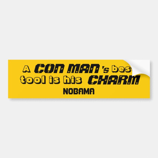 CON MAN OBAMA BUMPER STICKER (Front)
