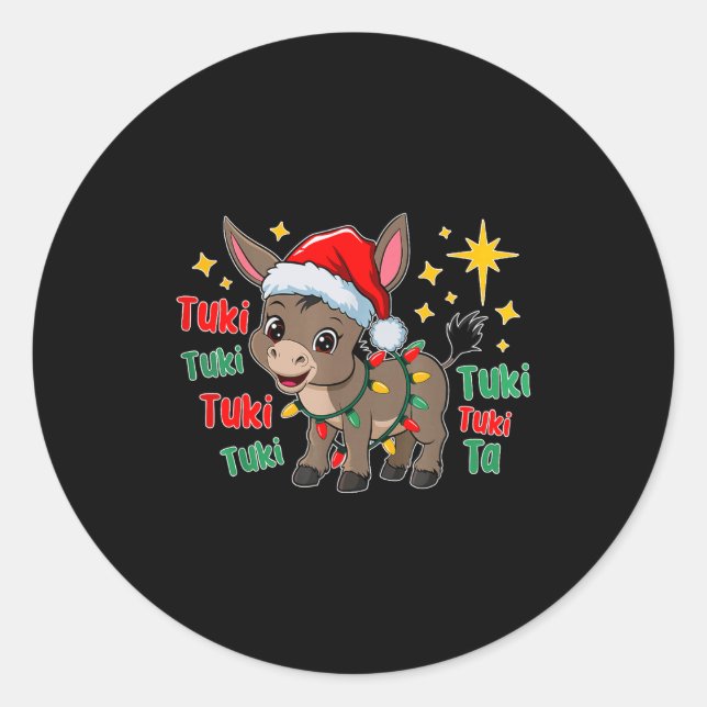 Con Mi Burrito Sabanero Mexican Tuki Tuki Latino X Classic Round Sticker (Front)