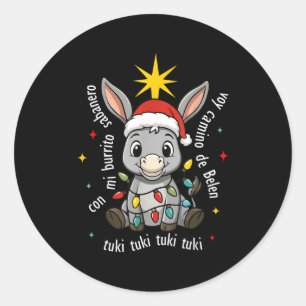 Con Mi Burrito Sabanero Mexican Tuki Tuki Latino X Classic Round Sticker