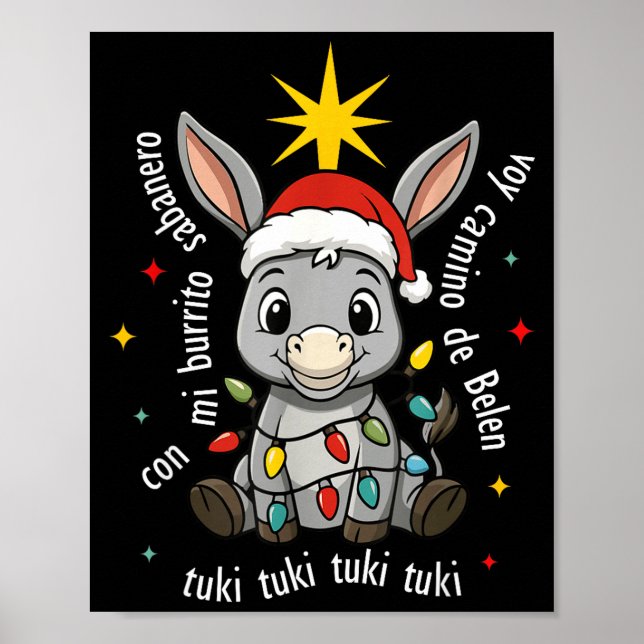 Con Mi Burrito Sabanero Mexican Tuki Tuki Latino X Poster (Front)