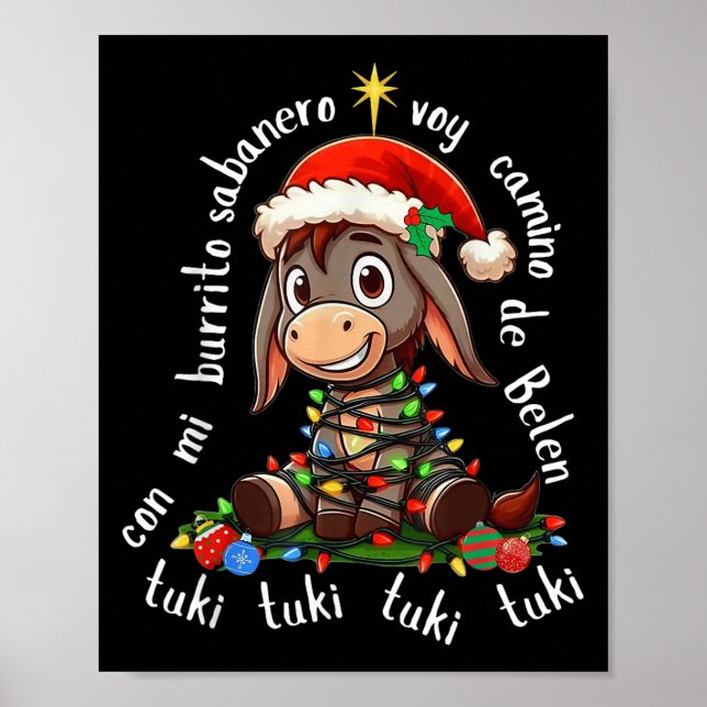 Con Mi Burrito Sabanero Mexican Tuki Tuki Latino X Poster (Front)