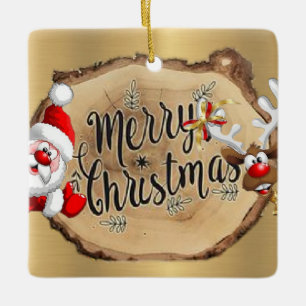  con papá Noel  elegante Ceramic Ornament