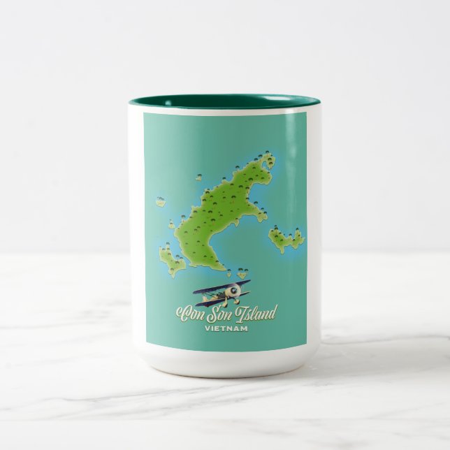 Con Son Island map Vietnam Two-Tone Coffee Mug (Center)