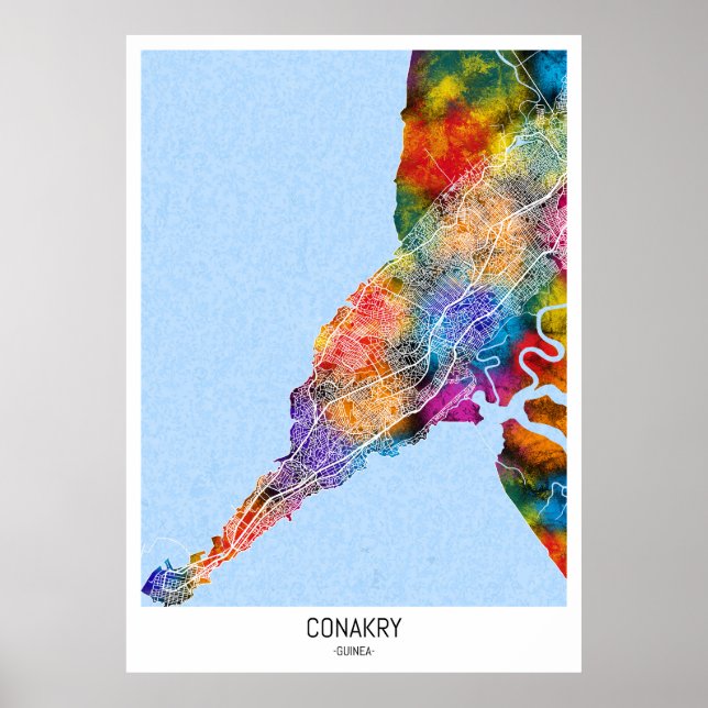 Conakry Guinea City Map Poster (Front)