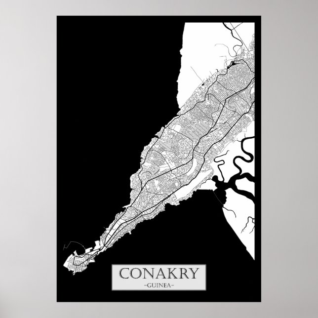  Conakry Guinea Map Poster (Front)