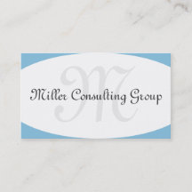 Concave Monogram Blue Business Cards